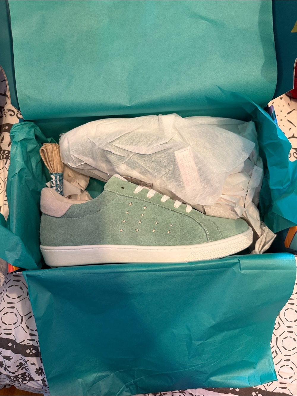 Suede Mint Green Lace-Up Women's Sneakers